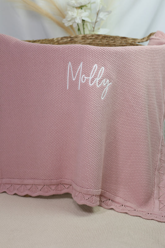 Crochet Soft Knit Personalised Baby Blanket Petal