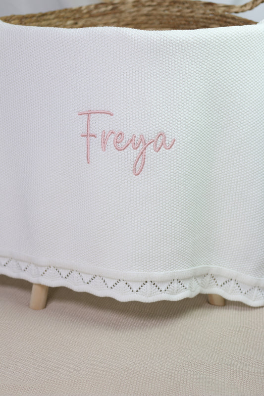 Crochet Soft Knit Personalised Baby Blanket Cloud