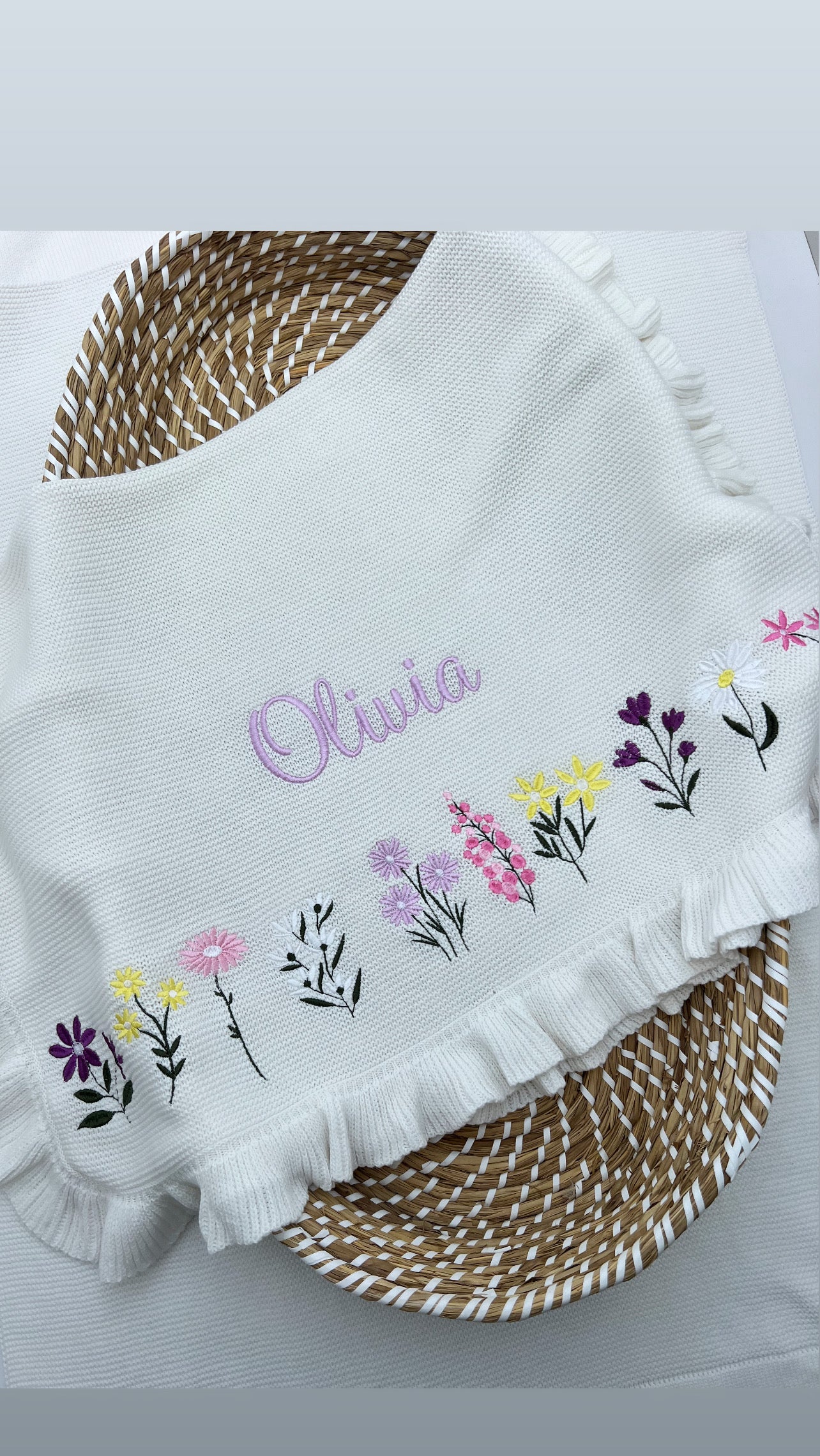 Create your own Bespoke Large Flower Blanket (More colours available) **8-10 days to be made**