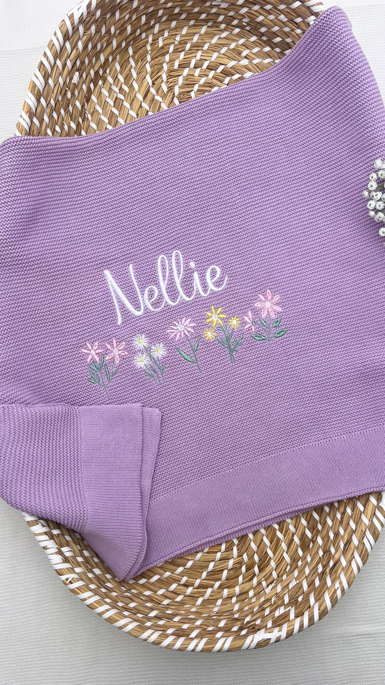 Plain 100% Cotton Knit Baby Blanket Dewdrop