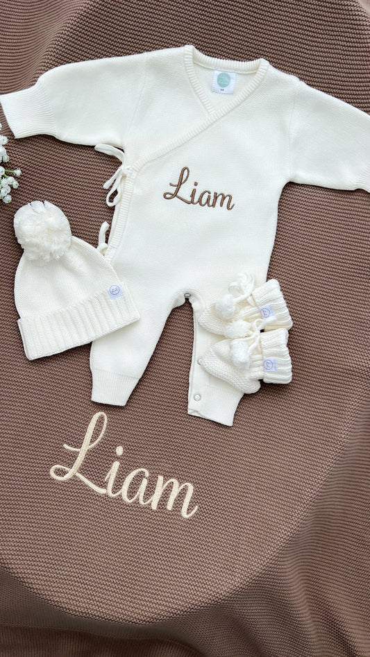 Blanket & Crossover Knit romper set announcement bundle (More colours available)