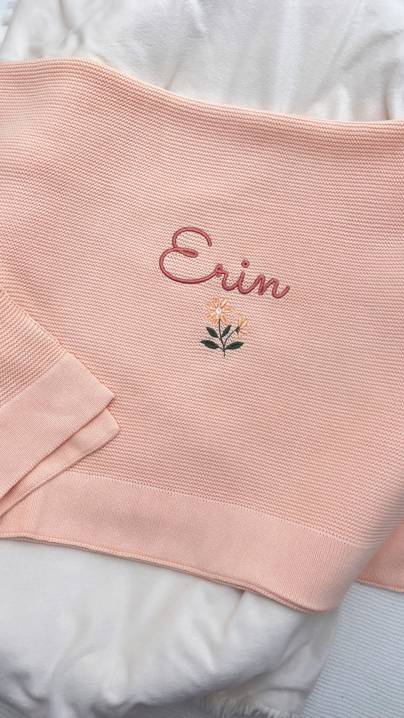 100% Cotton Personalised Plain Knit Blankets (Available in 13 colours)