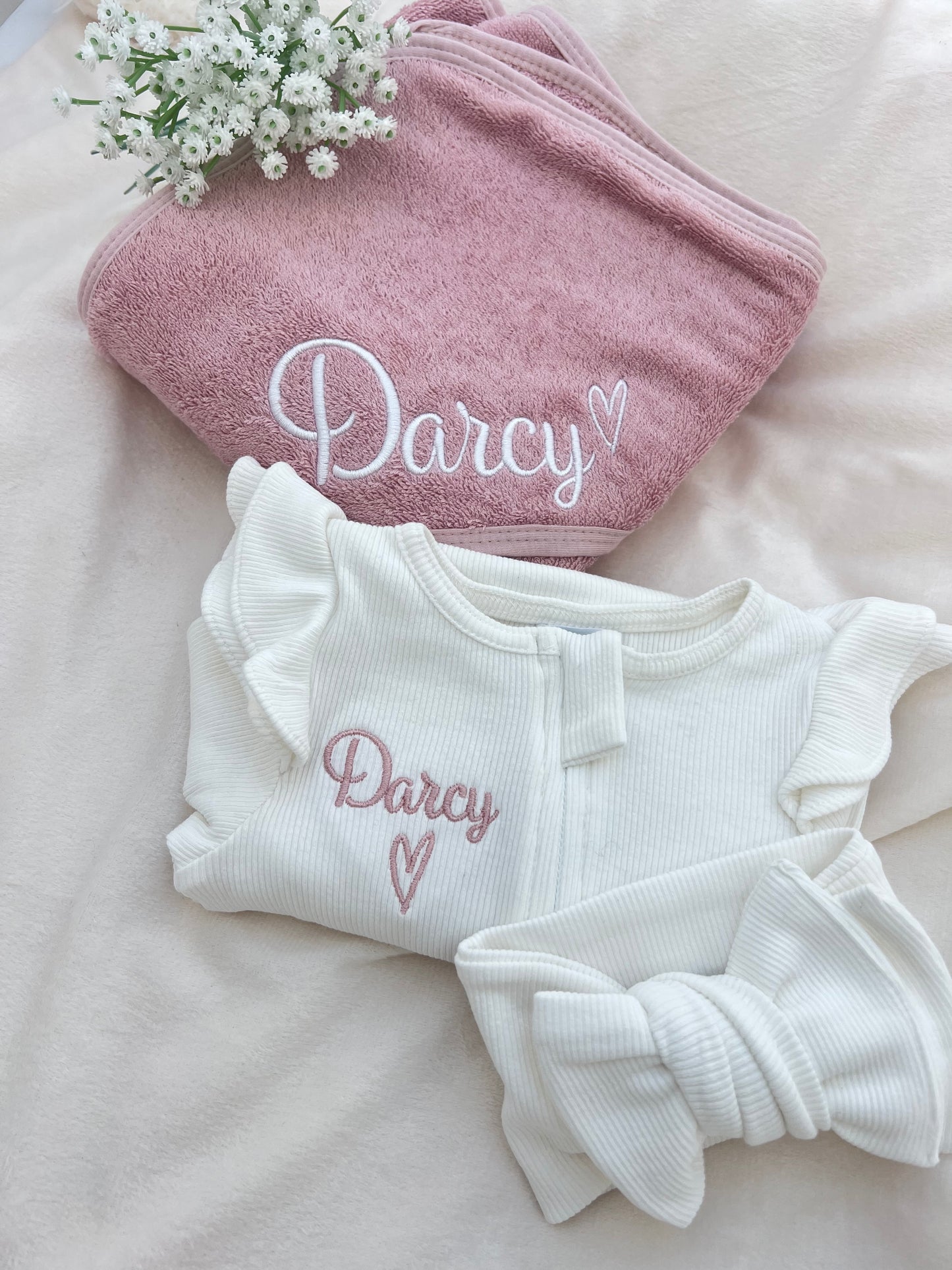 Build your own Girls Babygrow, Headband & Towel Bundle (More Colours available)