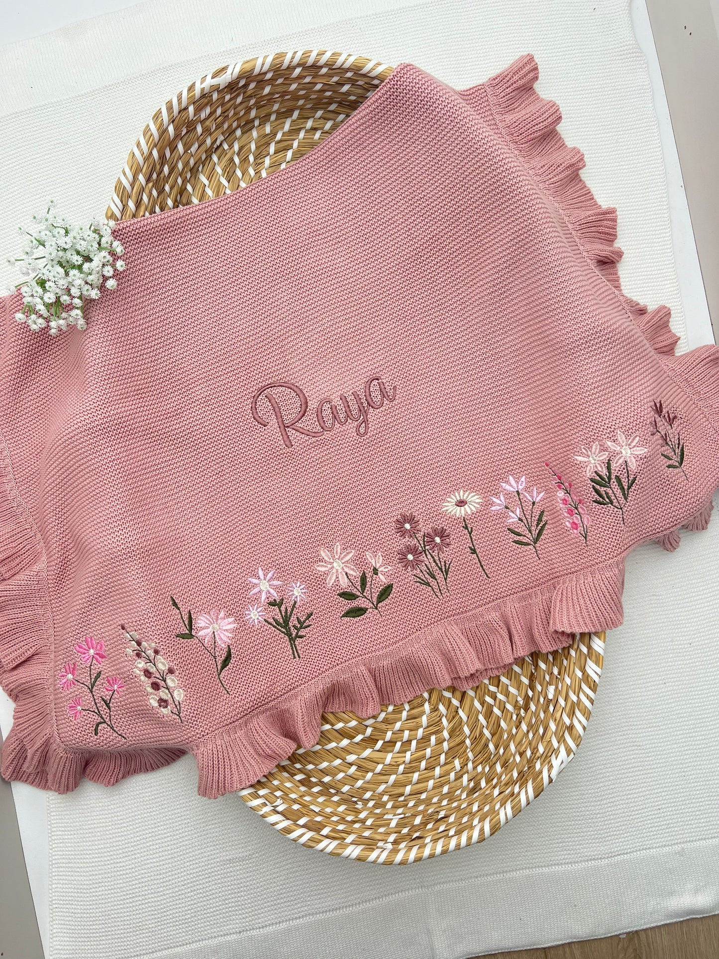 Create your own Bespoke Large Flower Blanket (More colours available) **8-10 days to be made**