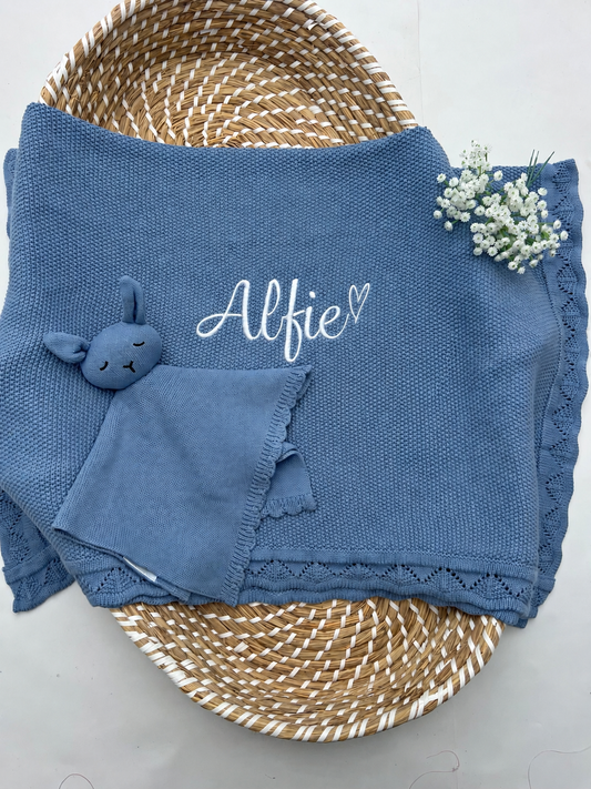 Build your own 2 piece Crochet Knit Blanket & Teddy (More colours available)