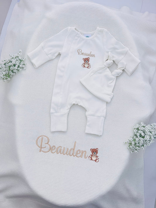 3 piece Baby Bear Announcement set(Bear included) Boy & Girl version available