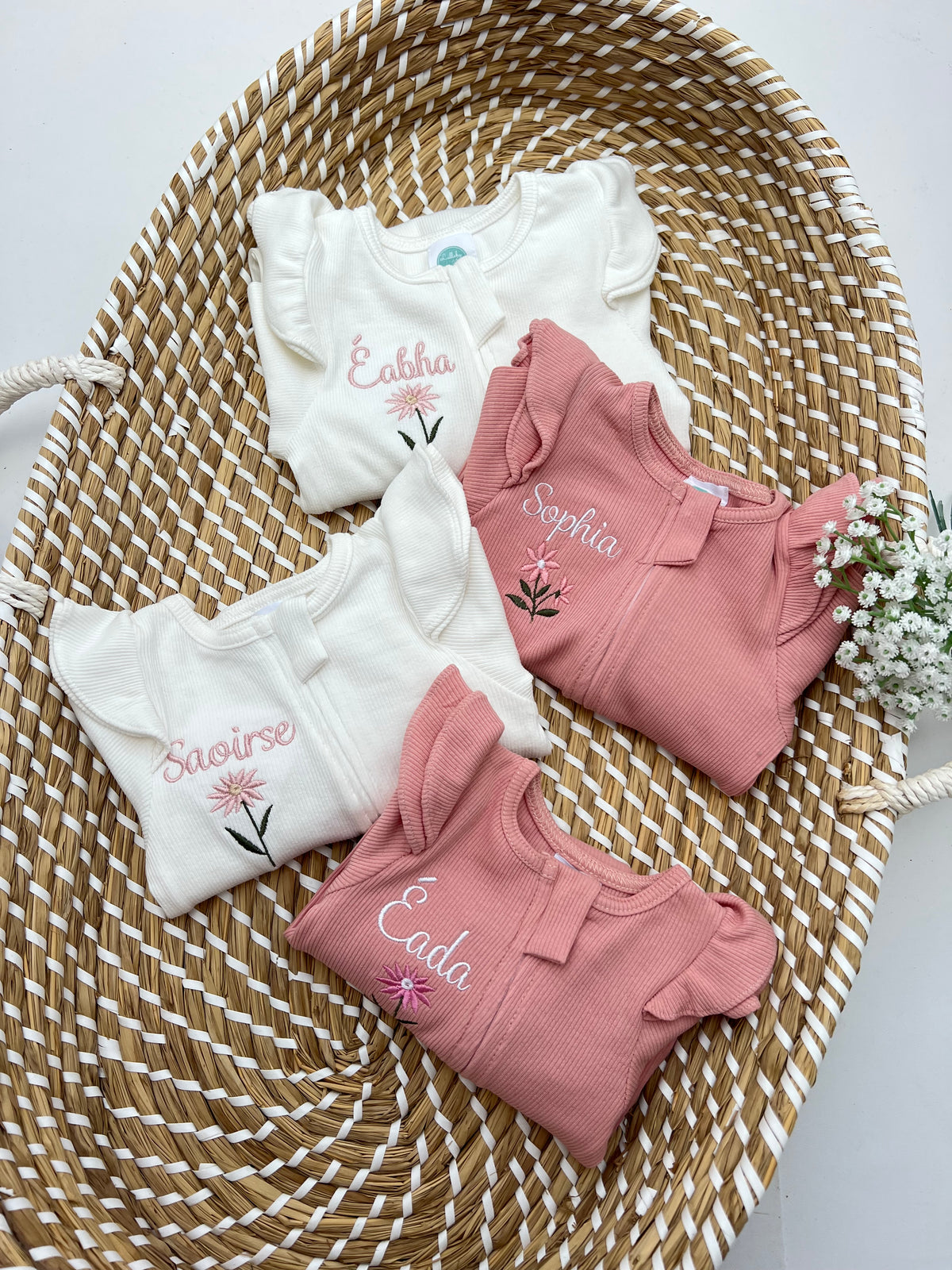 Baby Girls Frill Shoulder Grow & Headband Set