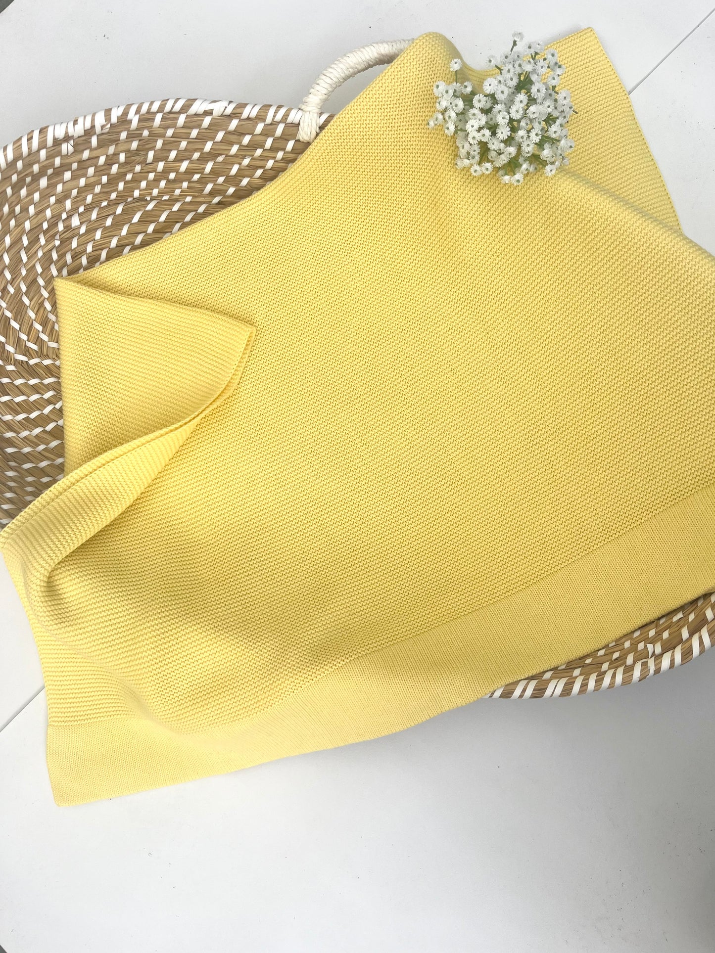 100% Cotton Personalised Plain Knit Blankets (Available in 13 colours)