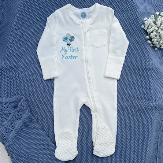 Organic Cotton Easter Baby Grow White