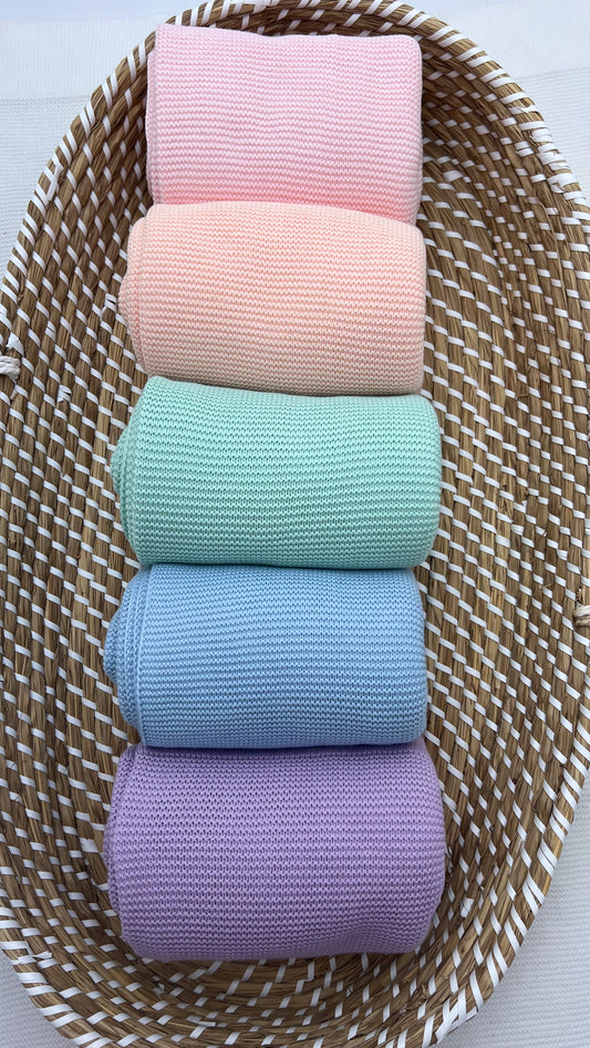 100% Cotton Personalised Plain Knit Blankets (Available in 13 colours)