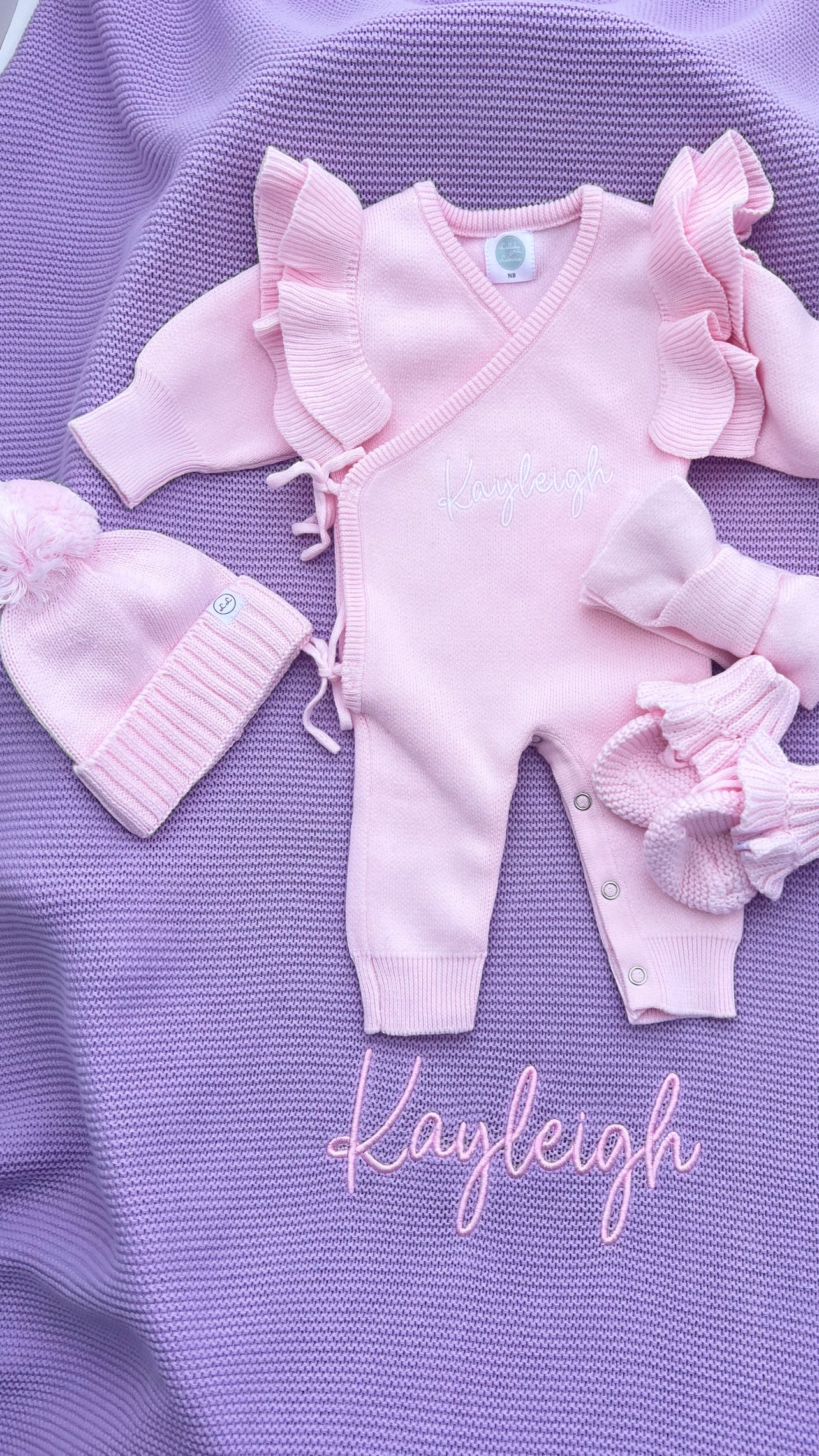 Build your own Plain Knit Blanket & Knit romper set Bundle