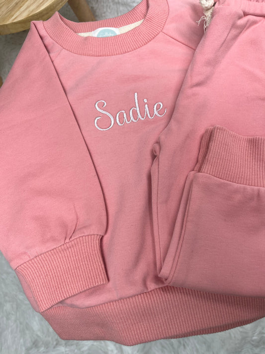 Soft Organic Cotton Stretch Tracksuit Pink