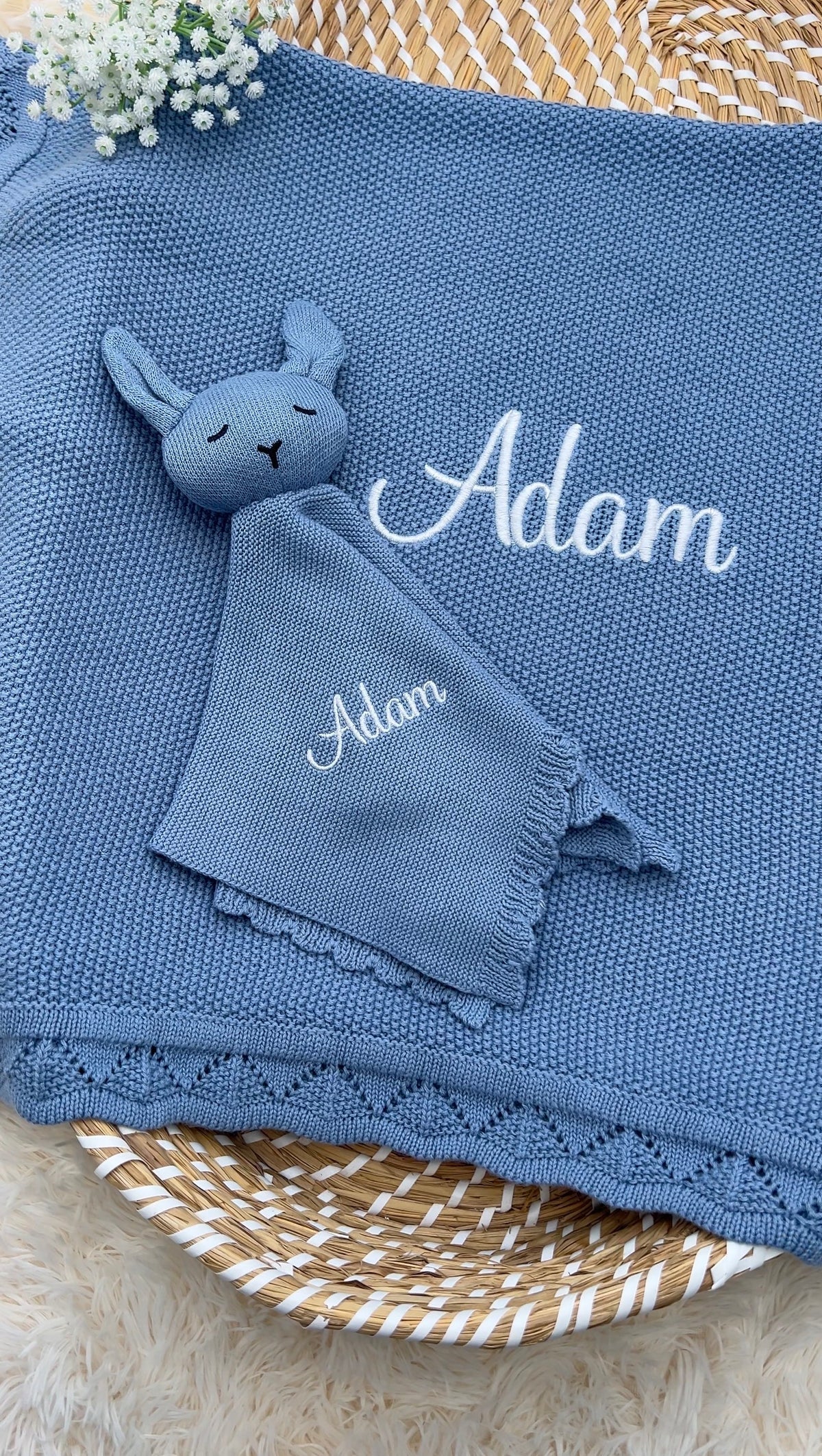 Build your own 2 piece Crochet Knit Blanket & Teddy (More colours available)