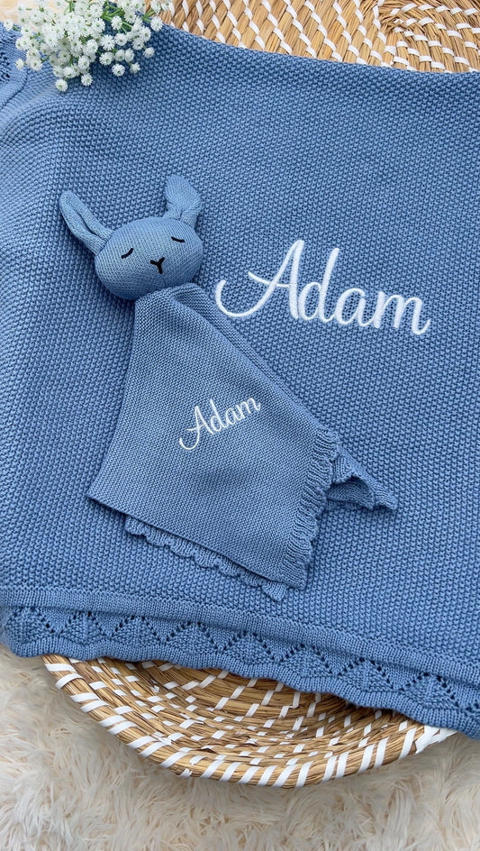Build your own 2 piece Crochet Knit Blanket & Teddy (More colours available)