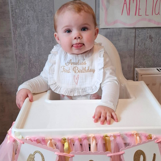 Personalised Muslin Bib Frill