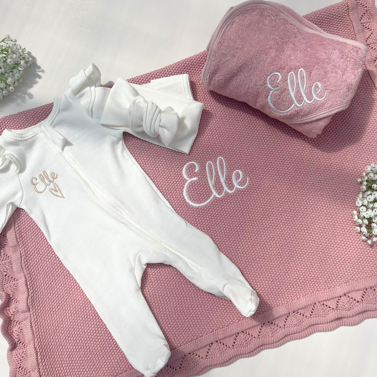 3 Piece Luxury Baby Girl Gift Set Bundle