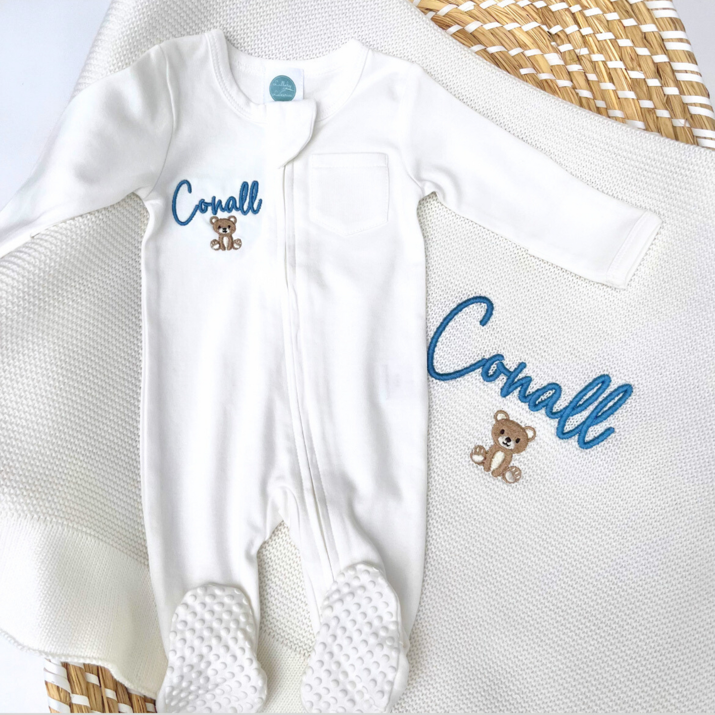 2 Piece Cloud Baby Blanket & Grow Bundle