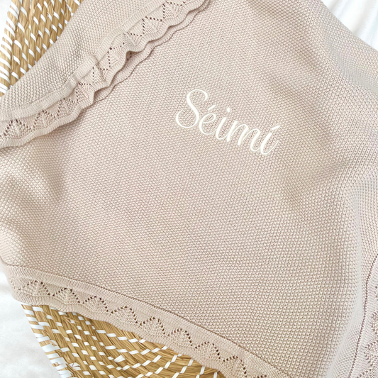 Crochet Soft Knit Personalised Baby Blanket Teddy