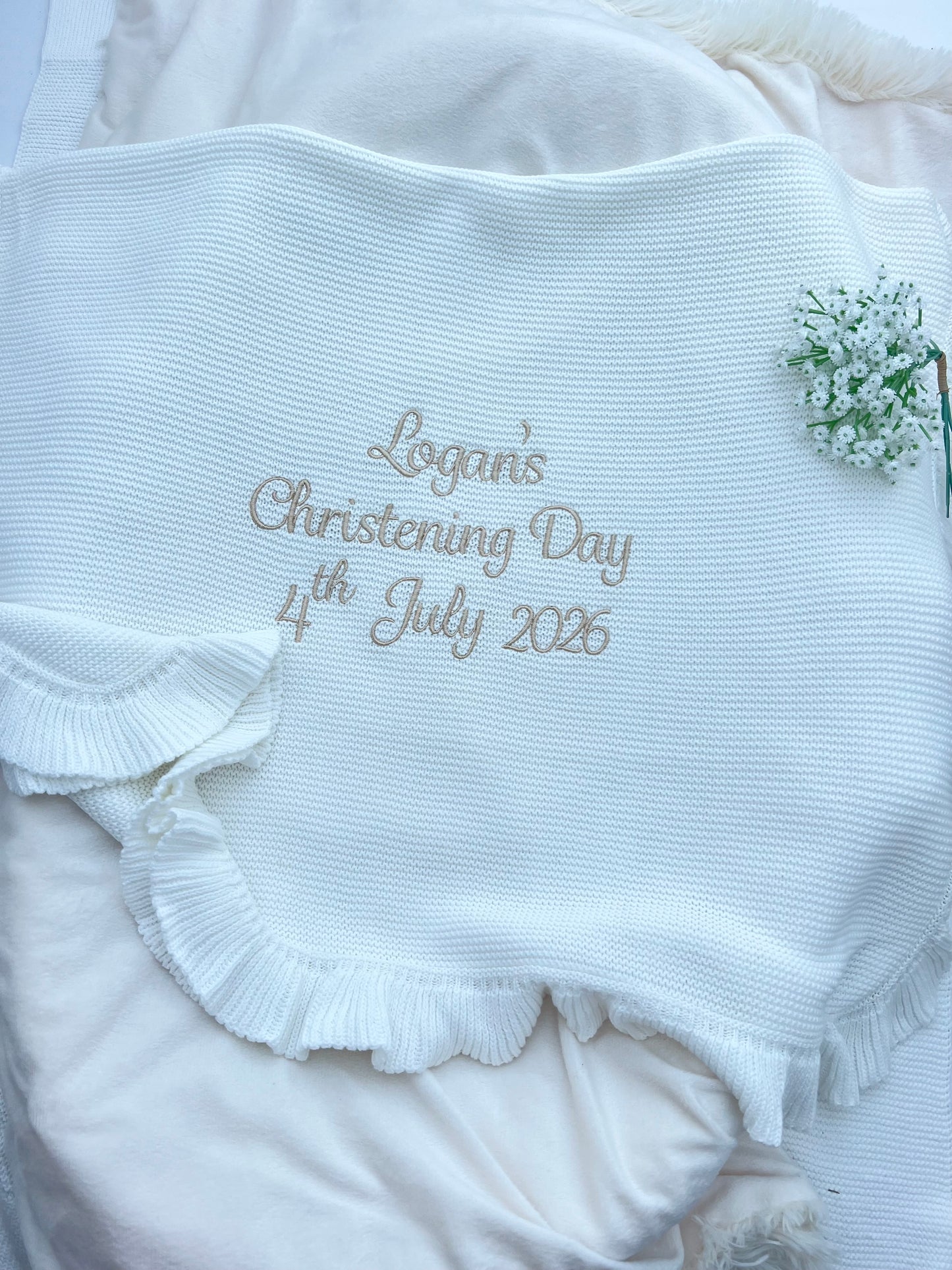 Christening Blankets (Long text, choose an ordinary cloud blanket if you are embroidering the name only)
