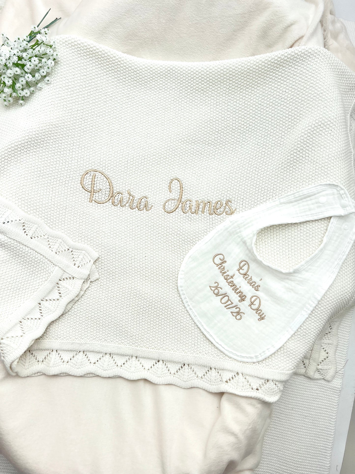Build your own Boys Christening Bundle, Blanket, Grow & Bib